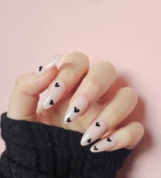 Press On Nails | Heart for you Valentines Gloss Nails " || Set Of 24 || Custom & Handmade Luxury False Nails || Made In UK