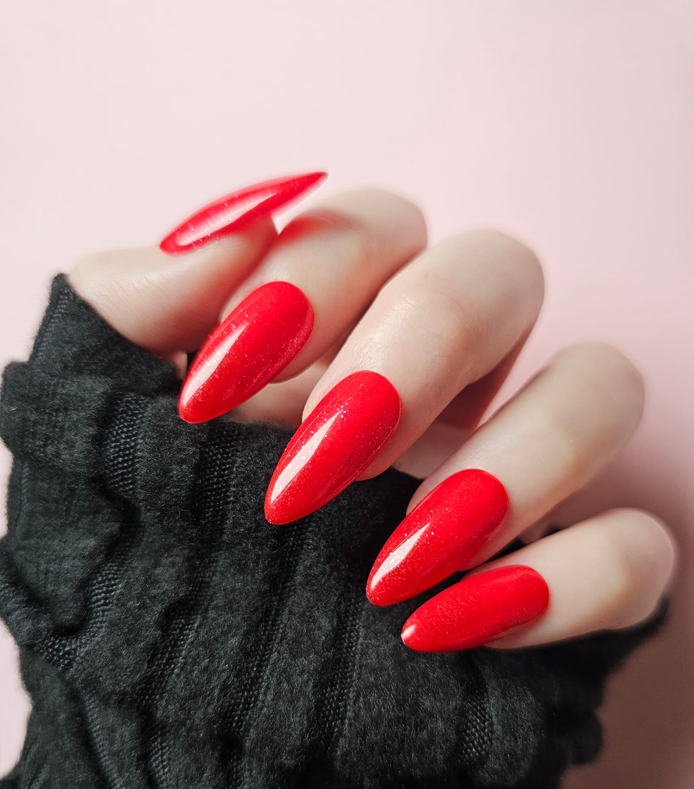 Press On Nails || " Christmas Red Shimmer Gloss Nails " || Set Of 24 || Custom & Handmade Luxury False Nails || Made In UK LuxeNailsInc