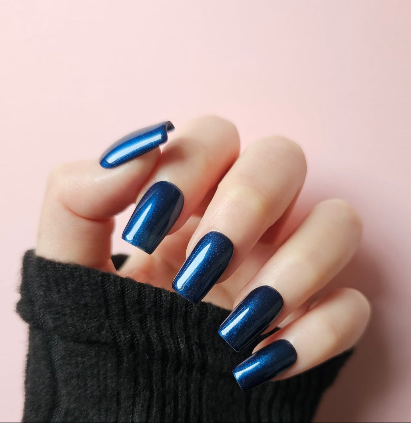 Press On Nails || " Metallic Midnight blue Gloss " || Set Of 24 || Custom & Handmade Luxury False Nails || Made In UK LuxeNailsInc