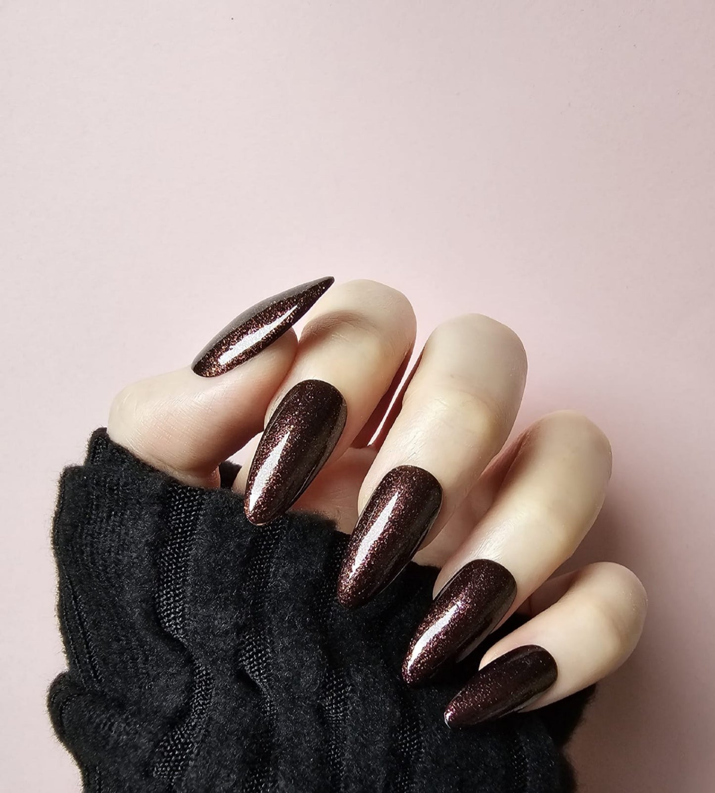 Press On Nails || " Frosty chocolate " || Set Of 24 || Custom & Handmade Luxury False Nails || Made In UK LuxeNailsInc