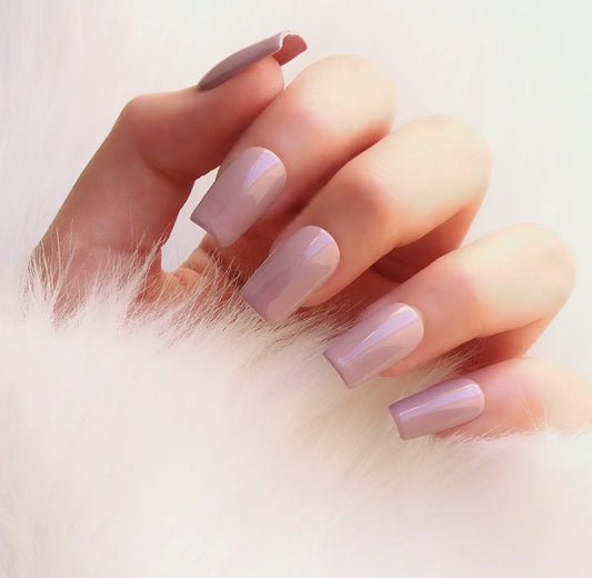 Press On Nails || " Mauve gloss  Nails " || Set Of 24 || Custom & Handmade Luxury False Nails || Made In UK LuxeNailsInc