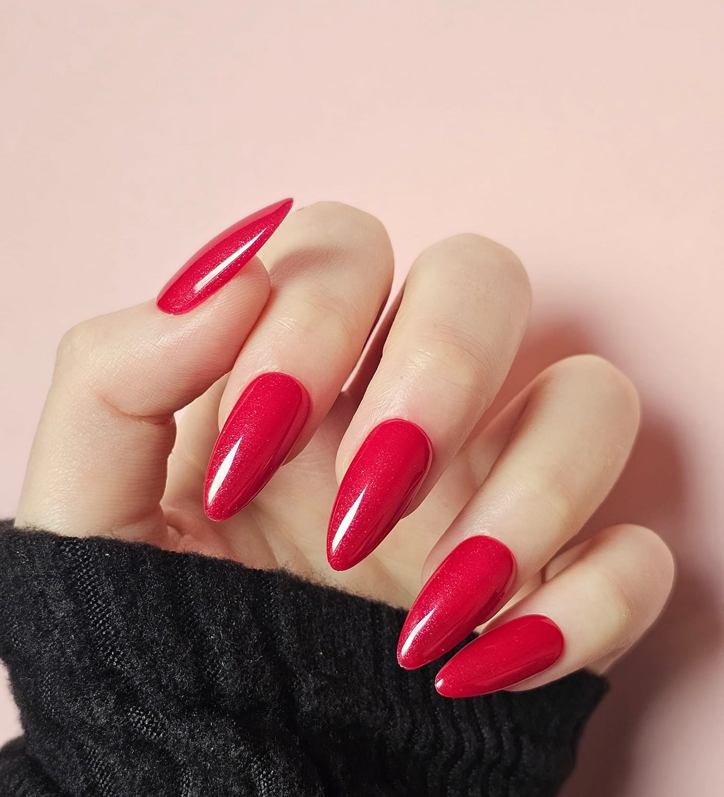 Press On Nails | Red Glitter Valentines Gloss Nails " || Set Of 24 || Custom & Handmade Luxury False Nails || Made In UK