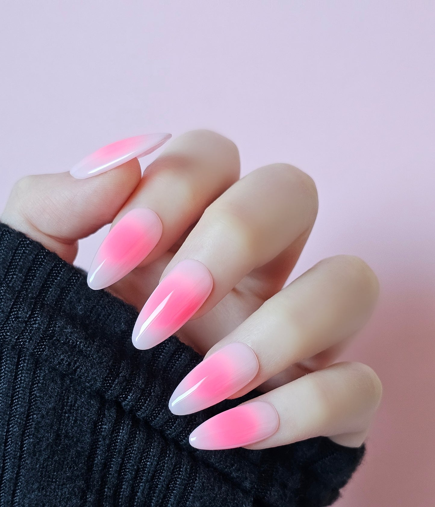 Press On Nails || "Bubblegum Aura press on nails " || Set Of 24 || Custom & Handmade Luxury False Nails || Made In UK