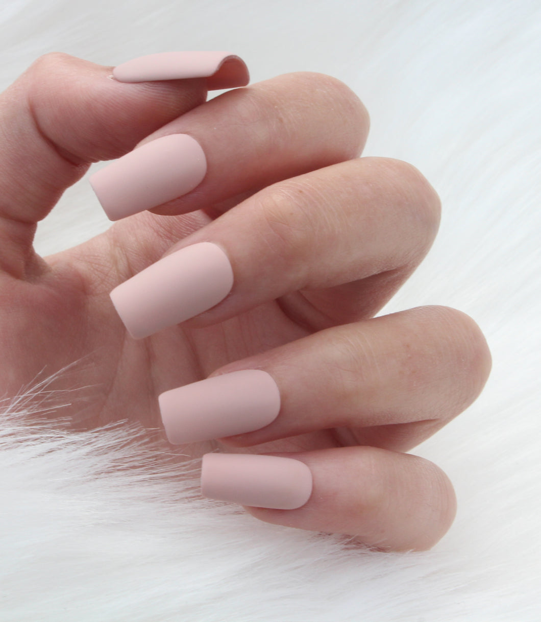 Nude Matte Coffin Press On Nails