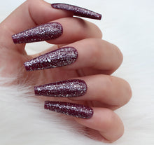Lade das Bild in den Galerie-Viewer, Purple  glitter Press On Nails
