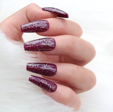 Load image into Gallery viewer, Purple  glitter Press On Nails
