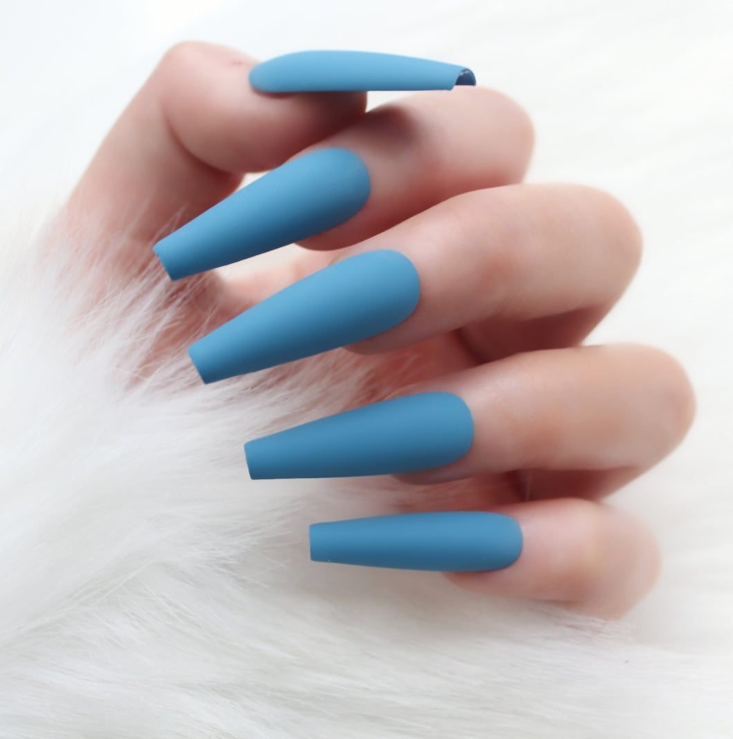 this matte sky blue manicure reminds me of a scene from the little mer... |  TikTok